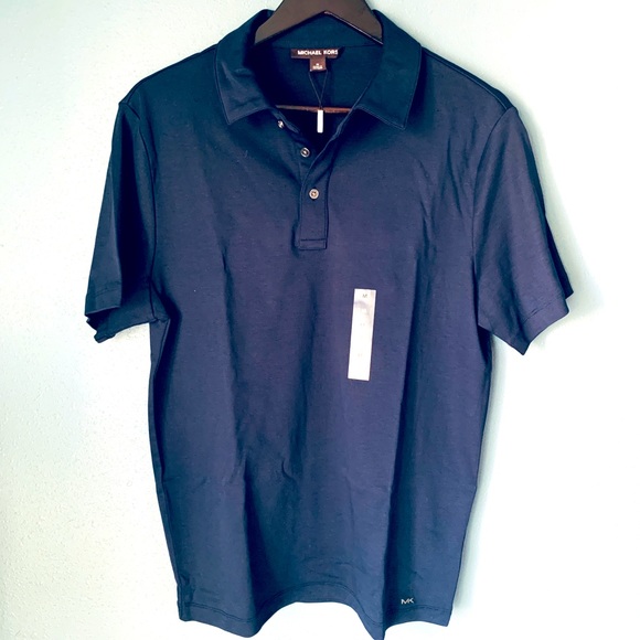 MICHAEL KORS Sleek Slim Fit Polo Shirt, Medium, Midnight Blue, New - Picture 3 of 5